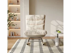 Sillón Mecedor Tapizado con Respaldo Regulable para Salón - Dormitorio, Balcón - 83 x 72 x 93 cm