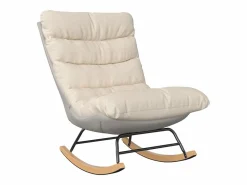 Sillón Mecedor Tapizado con Respaldo Regulable para Salón - Dormitorio, Balcón - 83 x 72 x 93 cm