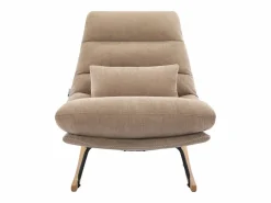 Vente-unique Sillón mecedora de tela color con base de madera RELIACO