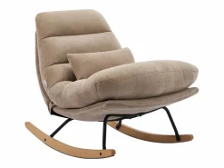Vente-unique Sillón mecedora de tela color con base de madera RELIACO