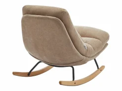 Vente-unique Sillón mecedora de tela color con base de madera RELIACO