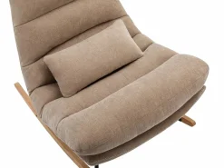 Vente-unique Sillón mecedora de tela color con base de madera RELIACO