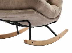Vente-unique Sillón mecedora de tela color con base de madera RELIACO