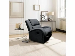 Hot Sillón Mecedora Relax con Reclinación Manual, Tapizado Microfibra, Modelo Sam, Gris Gris antracita