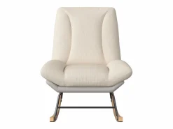Clearance Sillón Mecedora Tapizado - Con Respaldo Regulable, Para Salón - Dormitorio, Balcón - 90,5 x 74 x 98 cm Beige