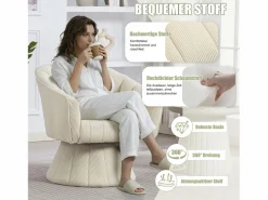 Merax Sillón moderno giratorio 360° - 70 x 66 x 72 cm - con asiento y respaldo ergonómicos + reposabrazos - terciopelo -