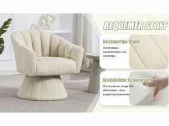Merax Sillón moderno giratorio 360° - 70 x 66 x 72 cm - con asiento y respaldo ergonómicos + reposabrazos - terciopelo -
