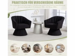 Discount Sillón moderno giratorio 360° - 70 x 66 x 72 cm - con asiento y respaldo ergonómicos + reposabrazos - terciopelo - Sillón