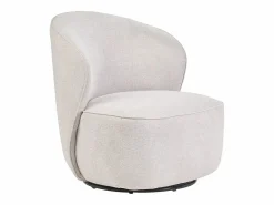Miliboo Sillón moderno giratorio de tejido efecto aterciopelado texturizado AMBER