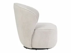 Miliboo Sillón moderno giratorio de tejido efecto aterciopelado texturizado AMBER