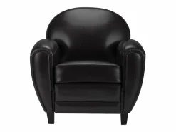 Rendez-Vous Déco Sillón en cuero tostado sintético - Club Negro