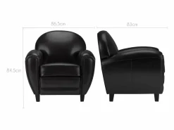 Rendez-Vous Déco Sillón en cuero tostado sintético - Club Negro