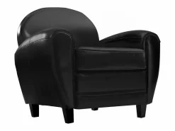 Rendez-Vous Déco Sillón en cuero tostado sintético - Club Negro