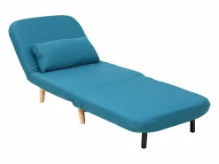 Sale Miliboo Sillón nórdico convertible tejido petróleo AMIKO Azul