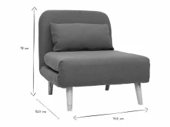 Sale Miliboo Sillón nórdico convertible tejido petróleo AMIKO Azul