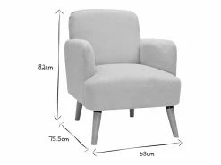 Miliboo Sillón nórdico de tejido efecto aterciopelado texturizado y madera ISKO