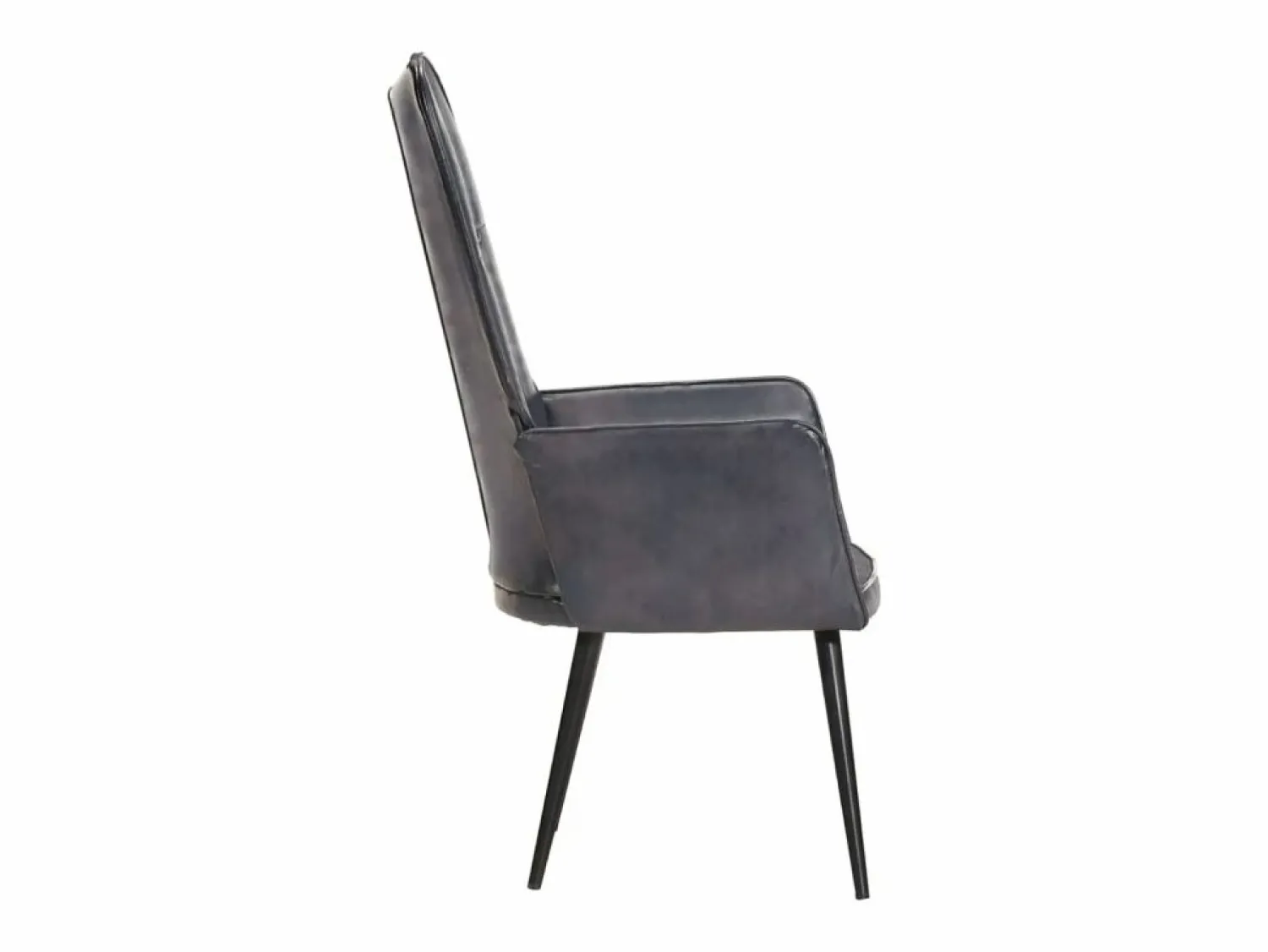 Clicnbuy Sillón orejero de cuero auténtico canela
