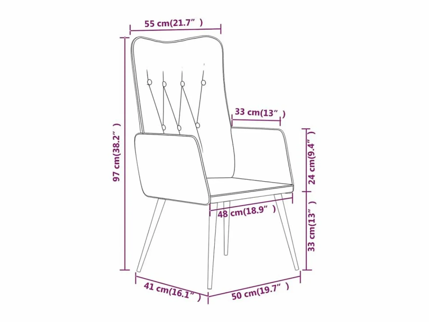 Clicnbuy Sillón orejero de cuero auténtico canela