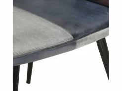 New vidaxl Sillón orejero de cuero auténtico Gris