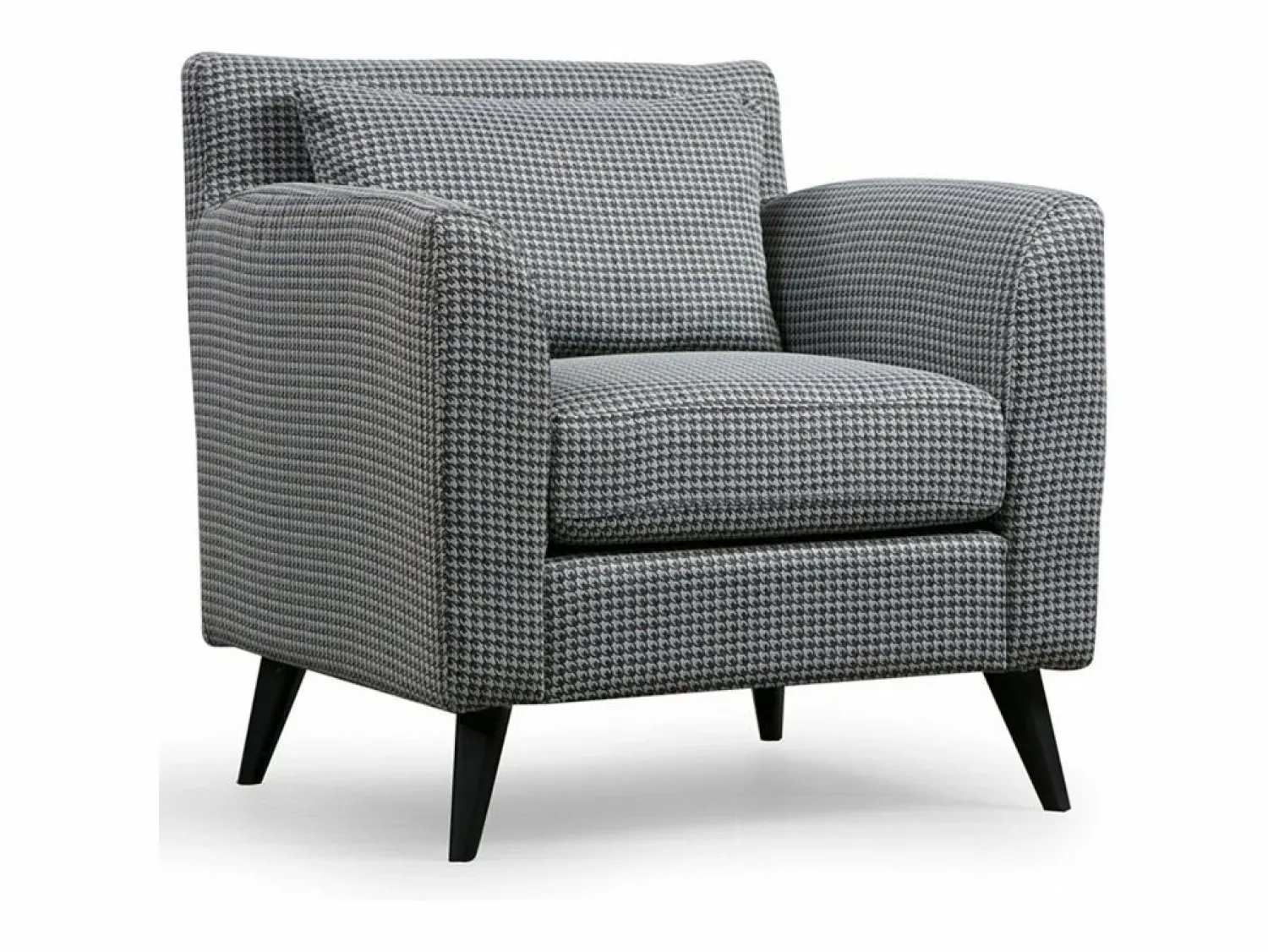 Discount Sillón orejero elegante, blanco y negro, 82 x 75 x 83 cm | Estructura de madera de haya y aglomerado, 100 % poliéster, cojines portátiles | Sillón Escandinavo