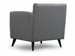 Discount Sillón orejero elegante, blanco y negro, 82 x 75 x 83 cm | Estructura de madera de haya y aglomerado, 100 % poliéster, cojines portátiles | Sillón Escandinavo