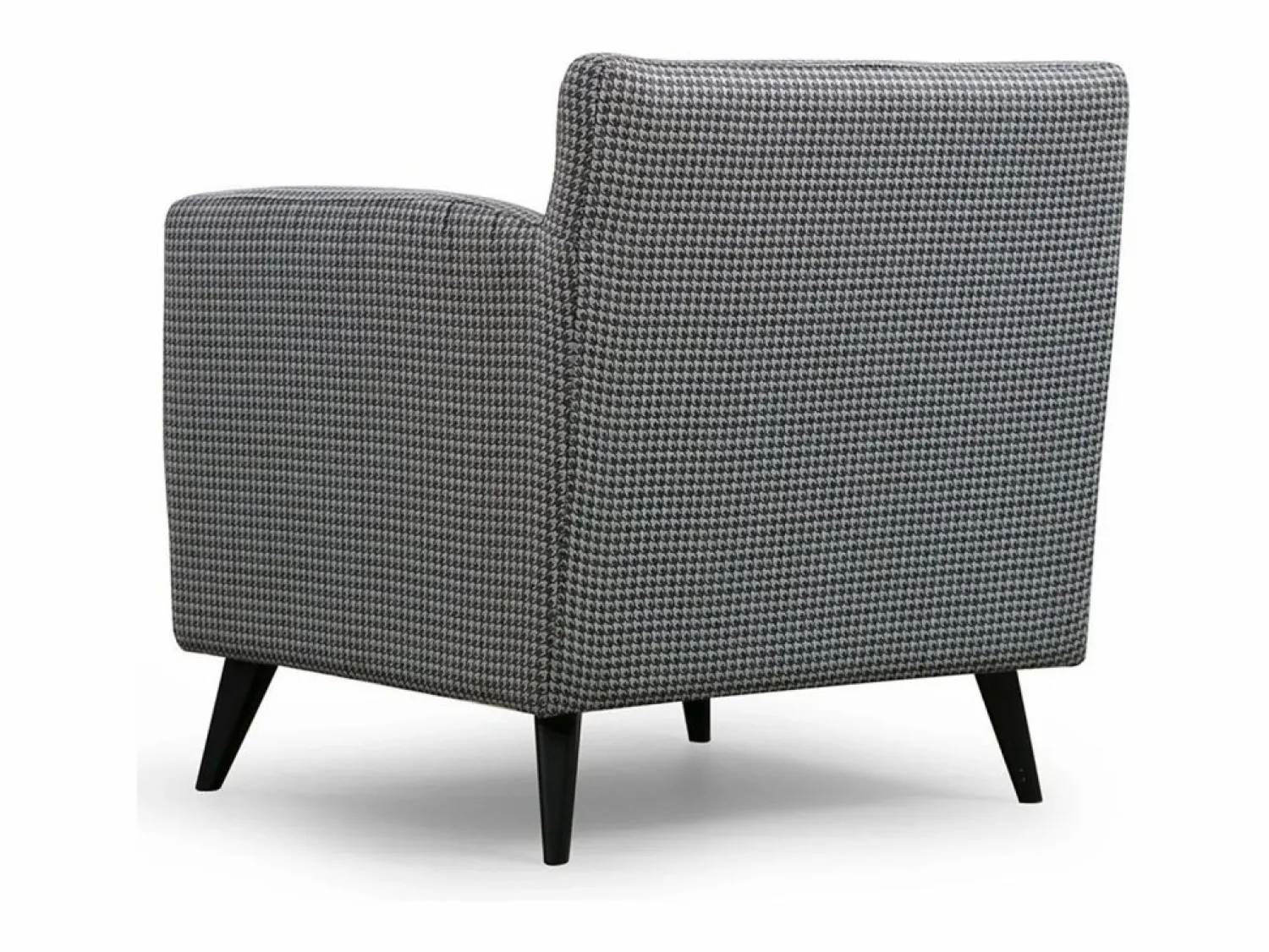 Discount Sillón orejero elegante, blanco y negro, 82 x 75 x 83 cm | Estructura de madera de haya y aglomerado, 100 % poliéster, cojines portátiles | Sillón Escandinavo