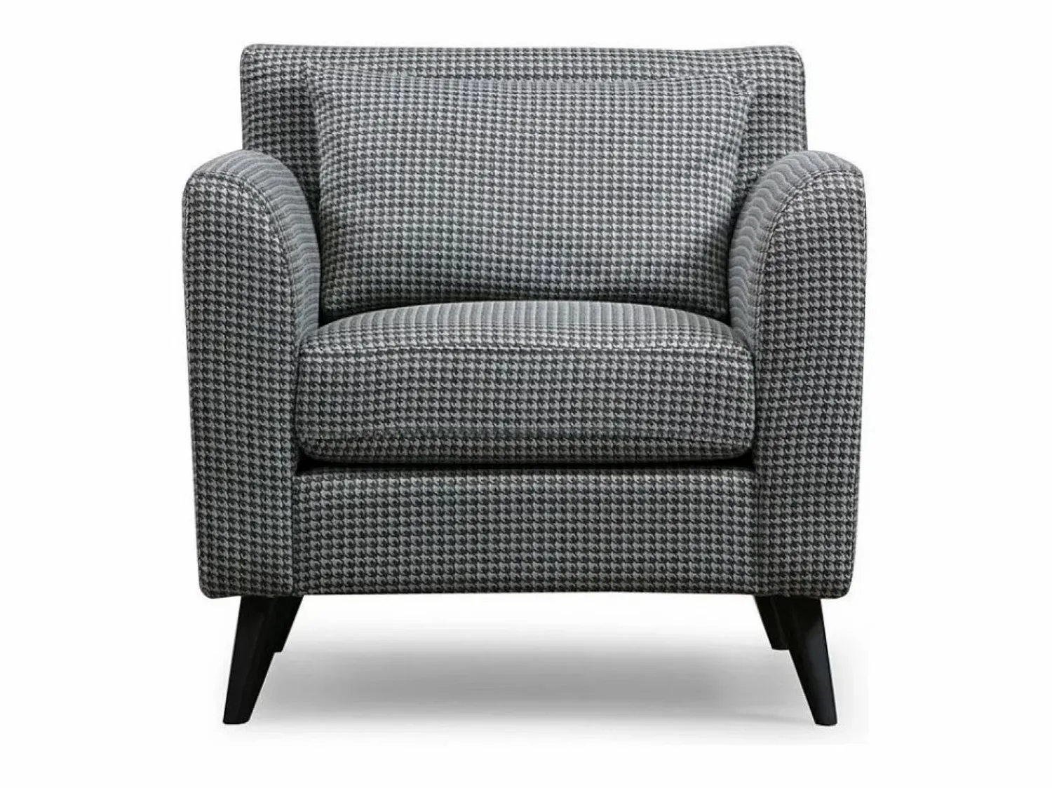 Discount Sillón orejero elegante, blanco y negro, 82 x 75 x 83 cm | Estructura de madera de haya y aglomerado, 100 % poliéster, cojines portátiles | Sillón Escandinavo