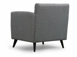 Discount Sillón orejero elegante, blanco y negro, 82 x 75 x 83 cm | Estructura de madera de haya y aglomerado, 100 % poliéster, cojines portátiles | Sillón Escandinavo