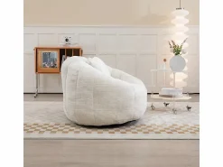DripeX Sillón Perezoso de Chenilla - 2 Plazas - con 2 Cojines - 62cm Profundidad de Asiento - Carga Máx. 250kg - Beige