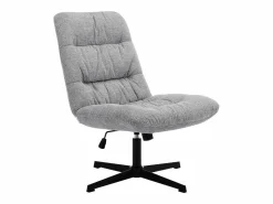 Vente-unique Sillón pivotante de tela jaspeado color SELENDO Gris