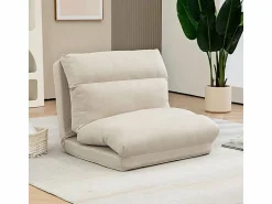 Discount Sillón plegable regulable en 6 posiciones, cojín grueso, función cama, poliéster, (70x72x56cm) Beige