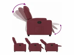 vidaxl Sillón reclinable de tela tinto