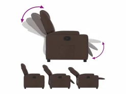 Clearance vidaxl Sillón reclinable de tela marrón oscuro Marru00f3n