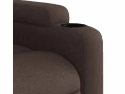 Clearance vidaxl Sillón reclinable de tela marrón oscuro Marru00f3n
