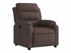 vidaxl Sillón reclinable de tela marrón oscuro