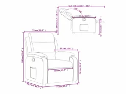 vidaxl Sillón reclinable de tela marrón oscuro