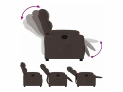 vidaxl Sillón reclinable de tela marrón oscuro