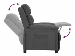 Hot vidaxl Sillón reclinable de tela oscuro Gris