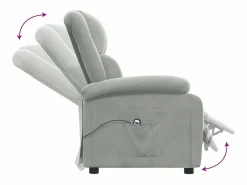 vidaxl Sillón reclinable eléctrico de terciopelo claro