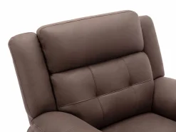 Discount Vente-unique Sillón reclinable eléctrico de microfibra con aspecto de cuero envejecido marrón ORTIANO Marru00f3n