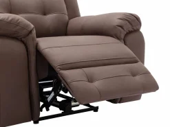 Discount Vente-unique Sillón reclinable eléctrico de microfibra con aspecto de cuero envejecido marrón ORTIANO Marru00f3n