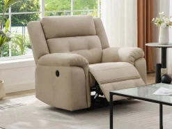 Best Vente-unique Sillón reclinable eléctrico de microfibra ORTIANO Beige