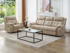 Best Vente-unique Sillón reclinable eléctrico de microfibra ORTIANO Beige