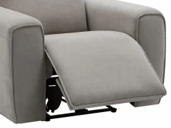 Vente-unique Sillón reclinable eléctrico de tela color gris LORGITA