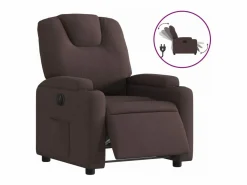 vidaxl Sillón reclinable eléctrico tela marrón oscuro