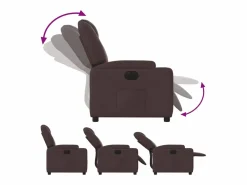 vidaxl Sillón reclinable eléctrico tela marrón oscuro