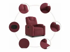 Clearance vidaxl Sillón reclinable elevable tela tinto Rojo
