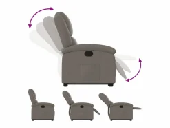 vidaxl Sillón reclinable elevable tela gris taupe