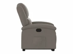 vidaxl Sillón reclinable elevable tela gris taupe
