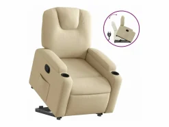 Best vidaxl Sillón reclinable elevable de tela color Crema